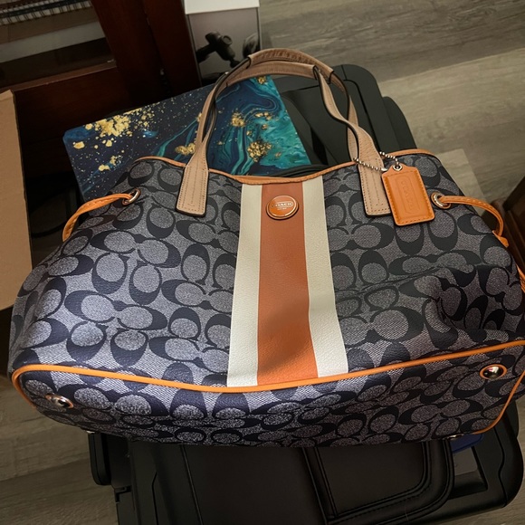 COACH PURSE Authentic blue orange coach shoulder bag - Picture 1 of 5